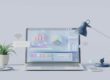 Illustrasjon av laptop med beregning av renter